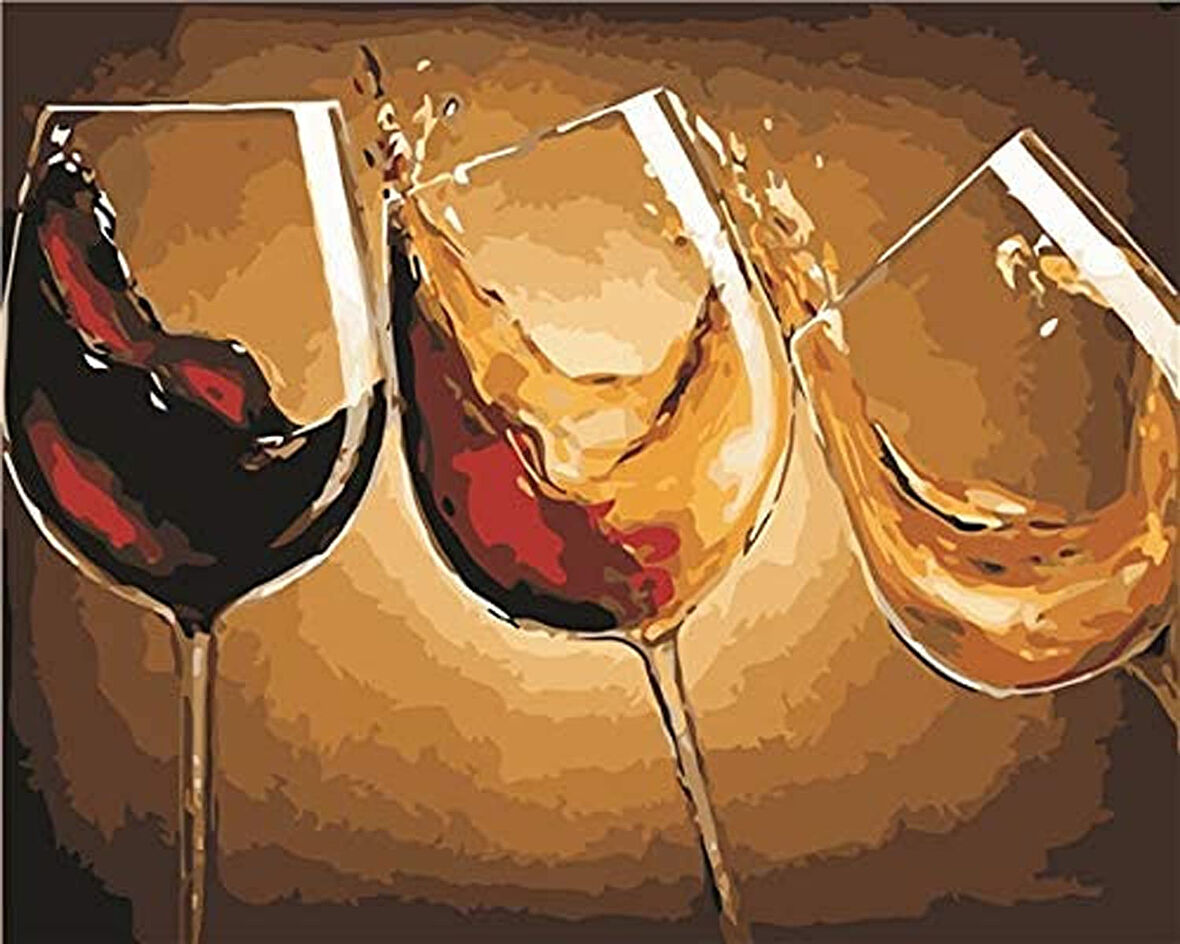 Sarhoş Kadehler Çerçevesiz 90x110 Sayılarla Boyama Hobi Seti