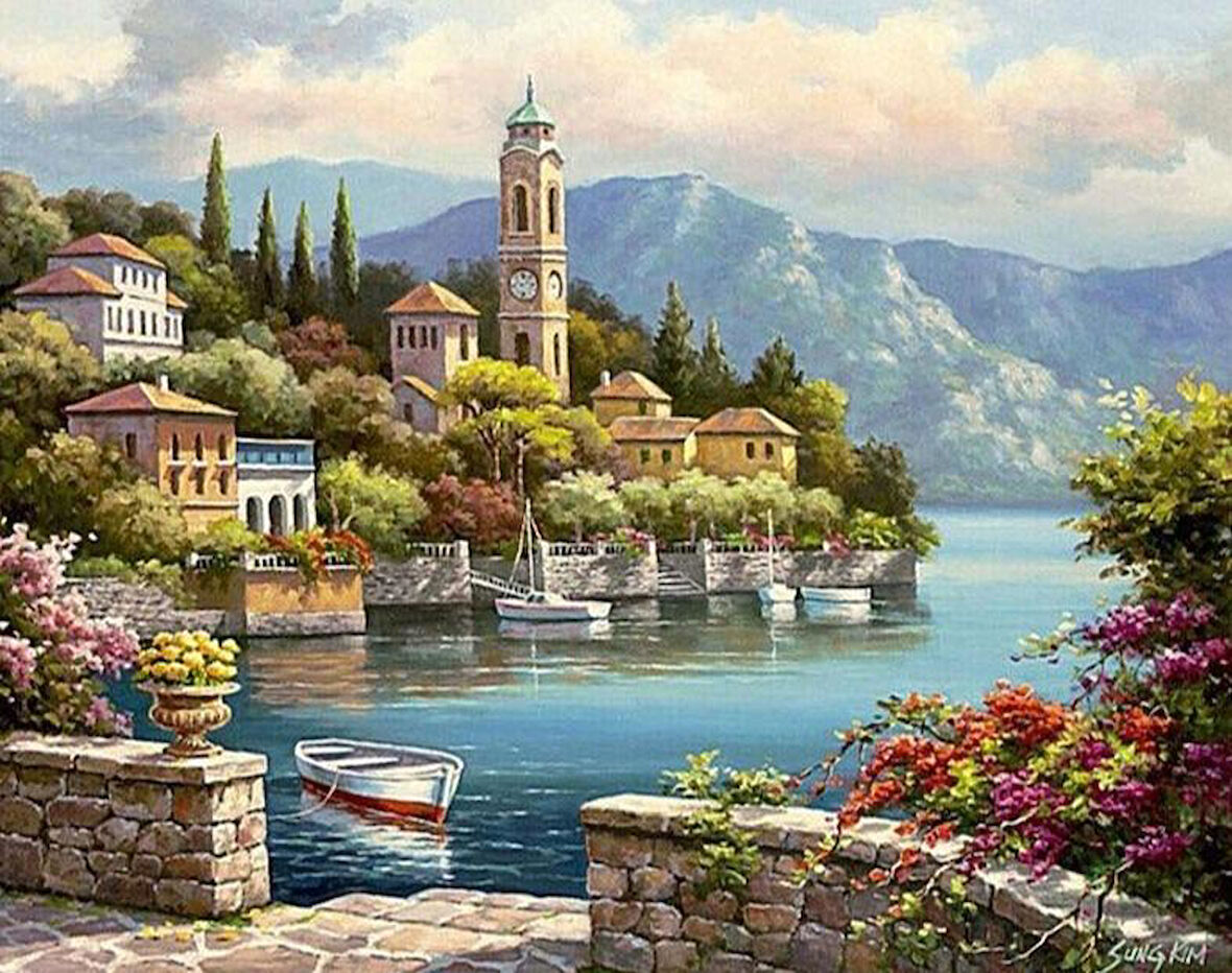Huzur Limanı Çerçevesiz 90x110 Sayılarla Boyama Hobi Seti