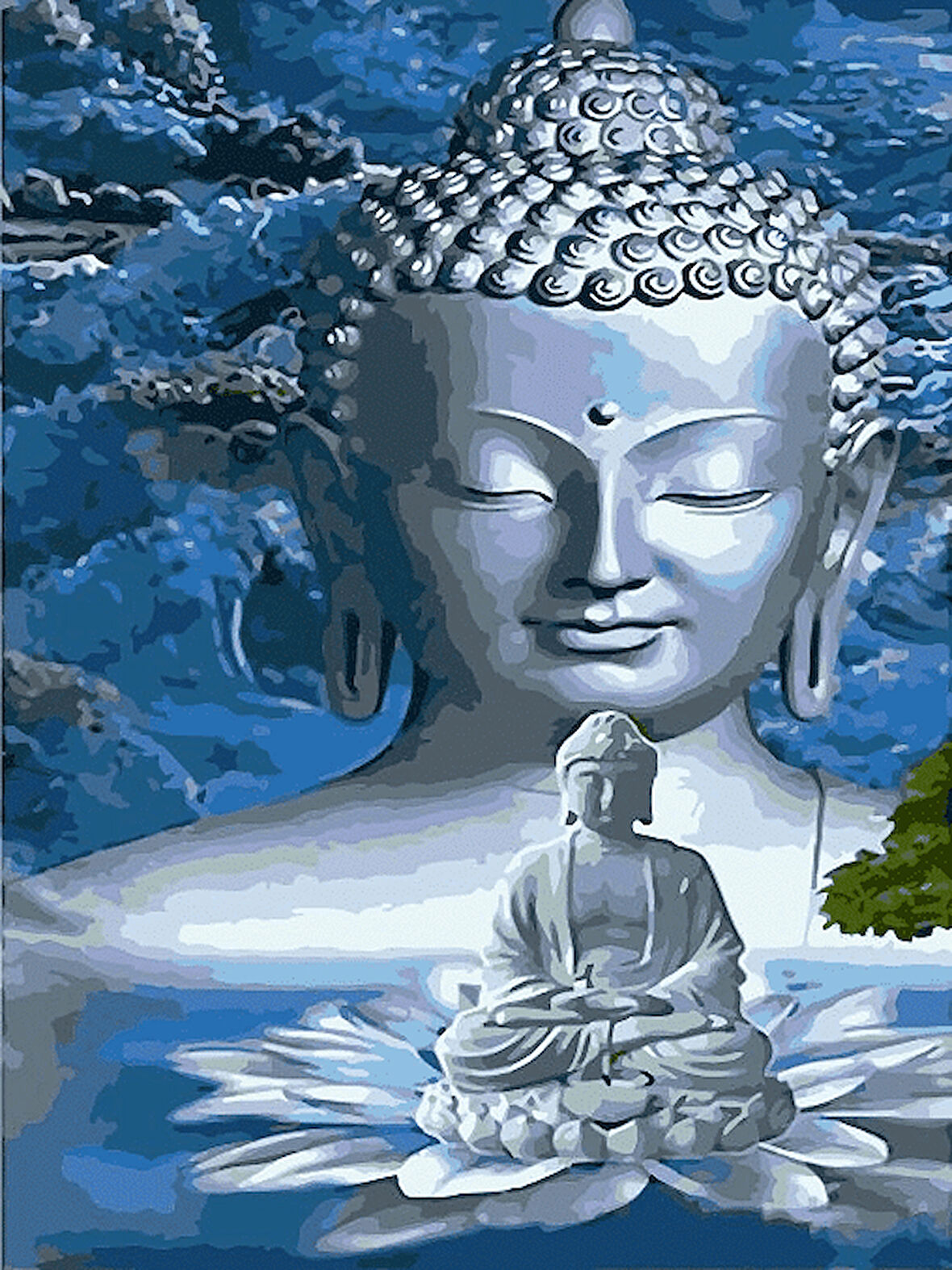 Buda Çerçevesiz 90x110 Sayılarla Boyama Hobi Seti