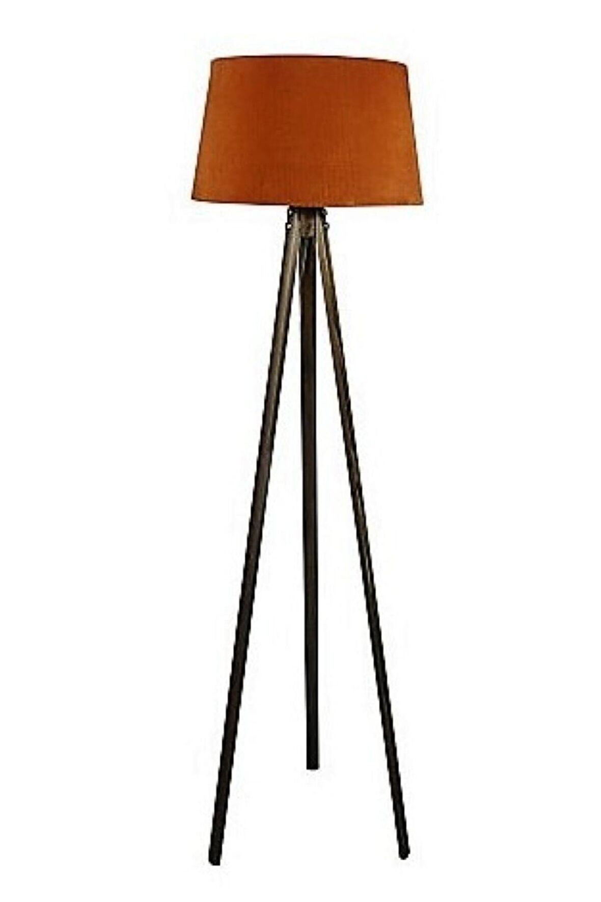 Masif 3 Ayaklı Lambader,tripod ( Kiremit-koyu Ceviz)