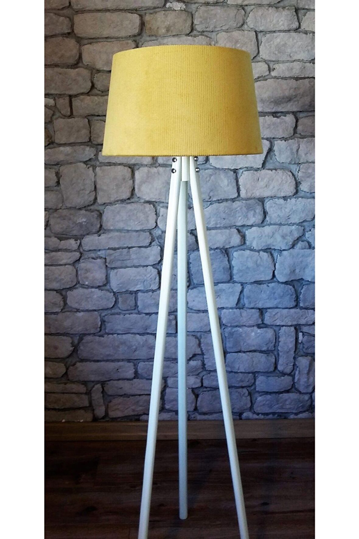 Masif 3 Ayaklı Lambader,tripod ( Hardal/beyaz Ayak)