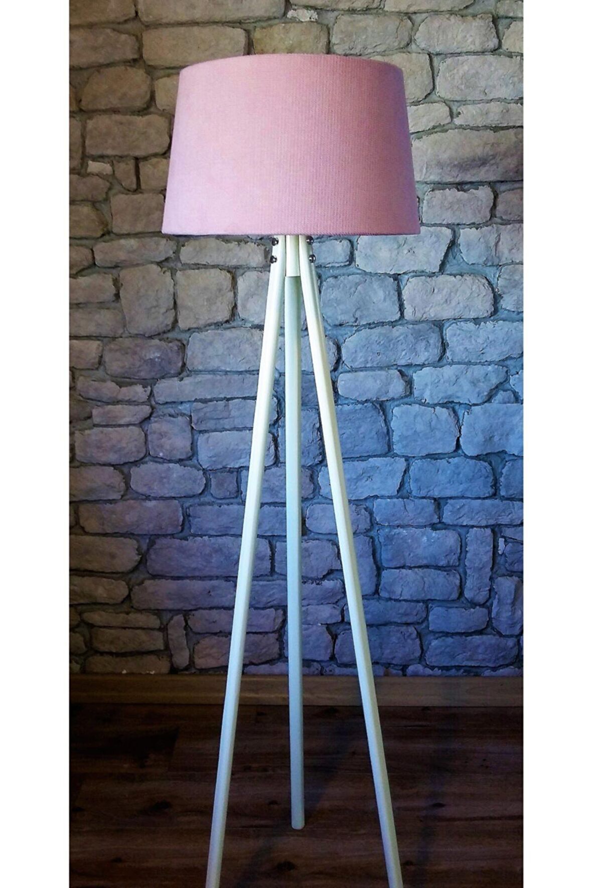 Masif 3 Ayaklı Lambader,tripod ( Pudra /beyaz Ayak)