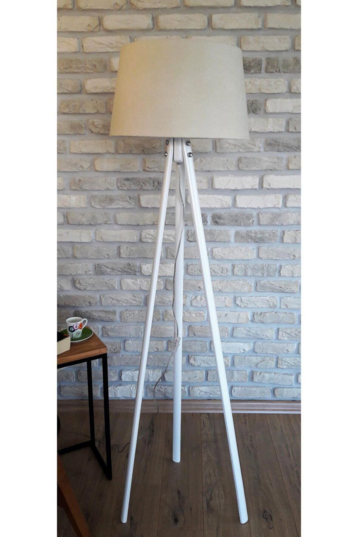 Masif 3 Ayak,tripod Lambader, Antik Serisi (Kemik-beyaz Ayak)