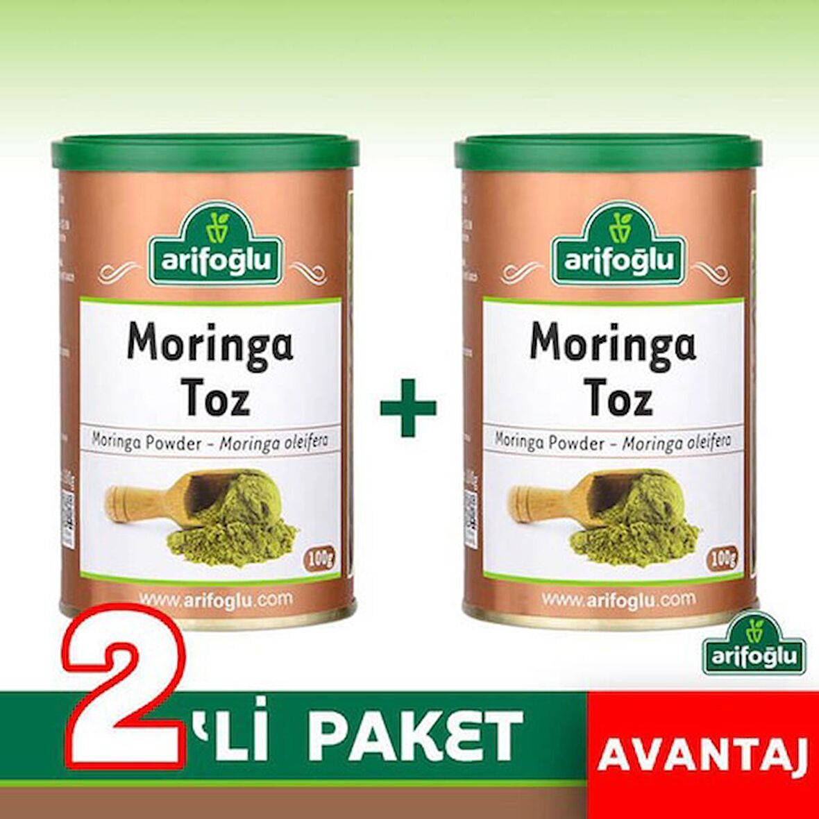 Arifoğlu Toz Moringa Teneke 2 x 100 G