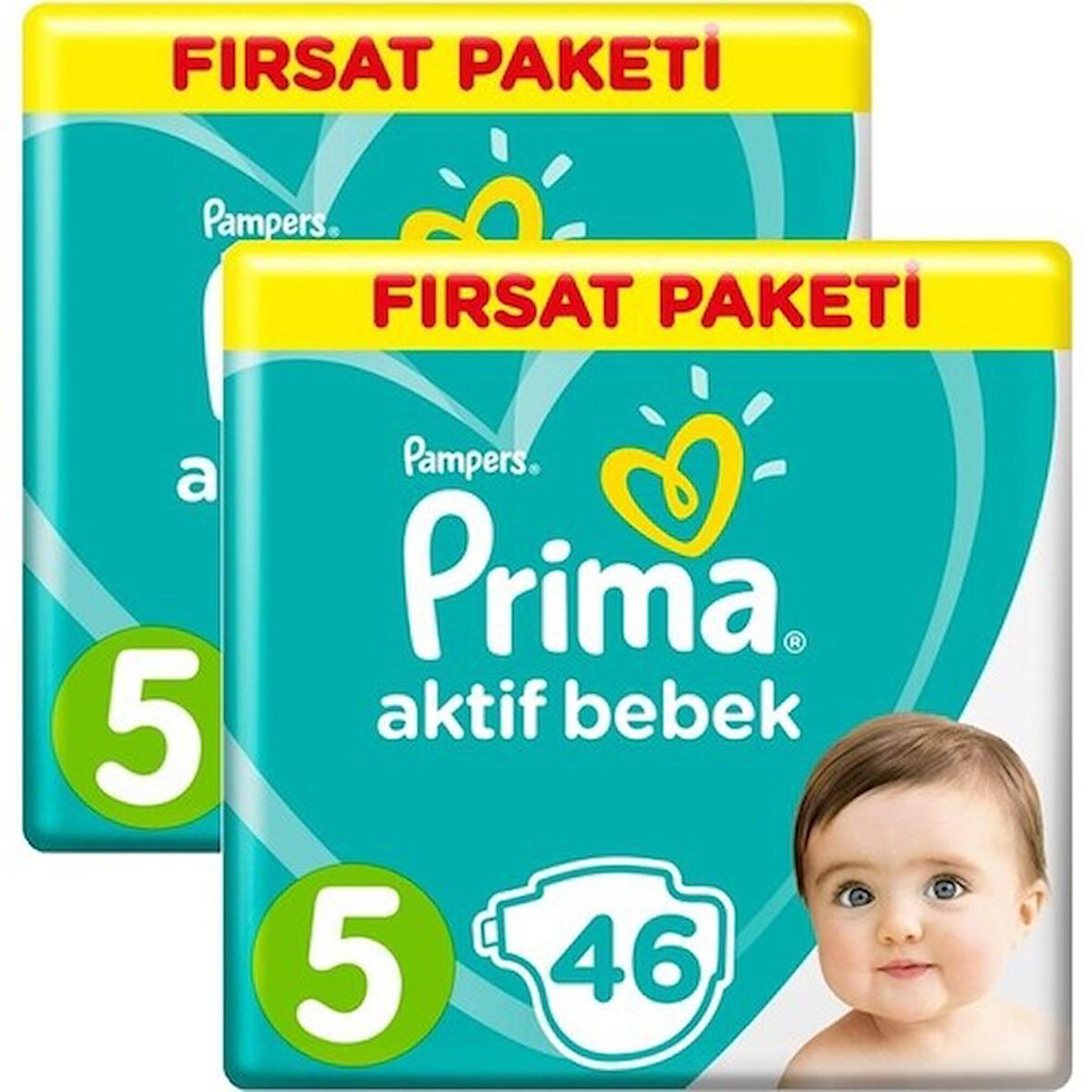 Prima Aktif Bebe 5 Numara Junior 2x46'lı Bel Bantlı Bez