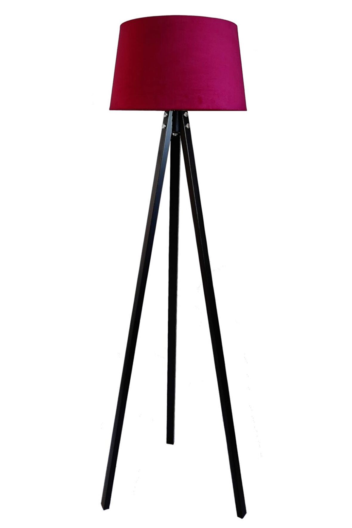 Beta Serisi 3 Ayaklı Tripod Masif Lambader( Bordo- Siyah Ayak)