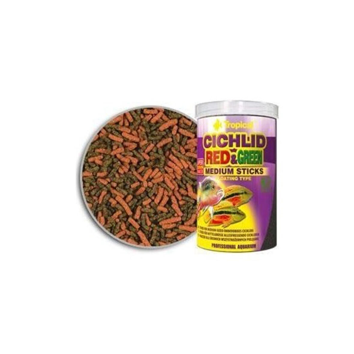 Tropical Cichlid Red&Green Medium Sticks 100Gr. Açık