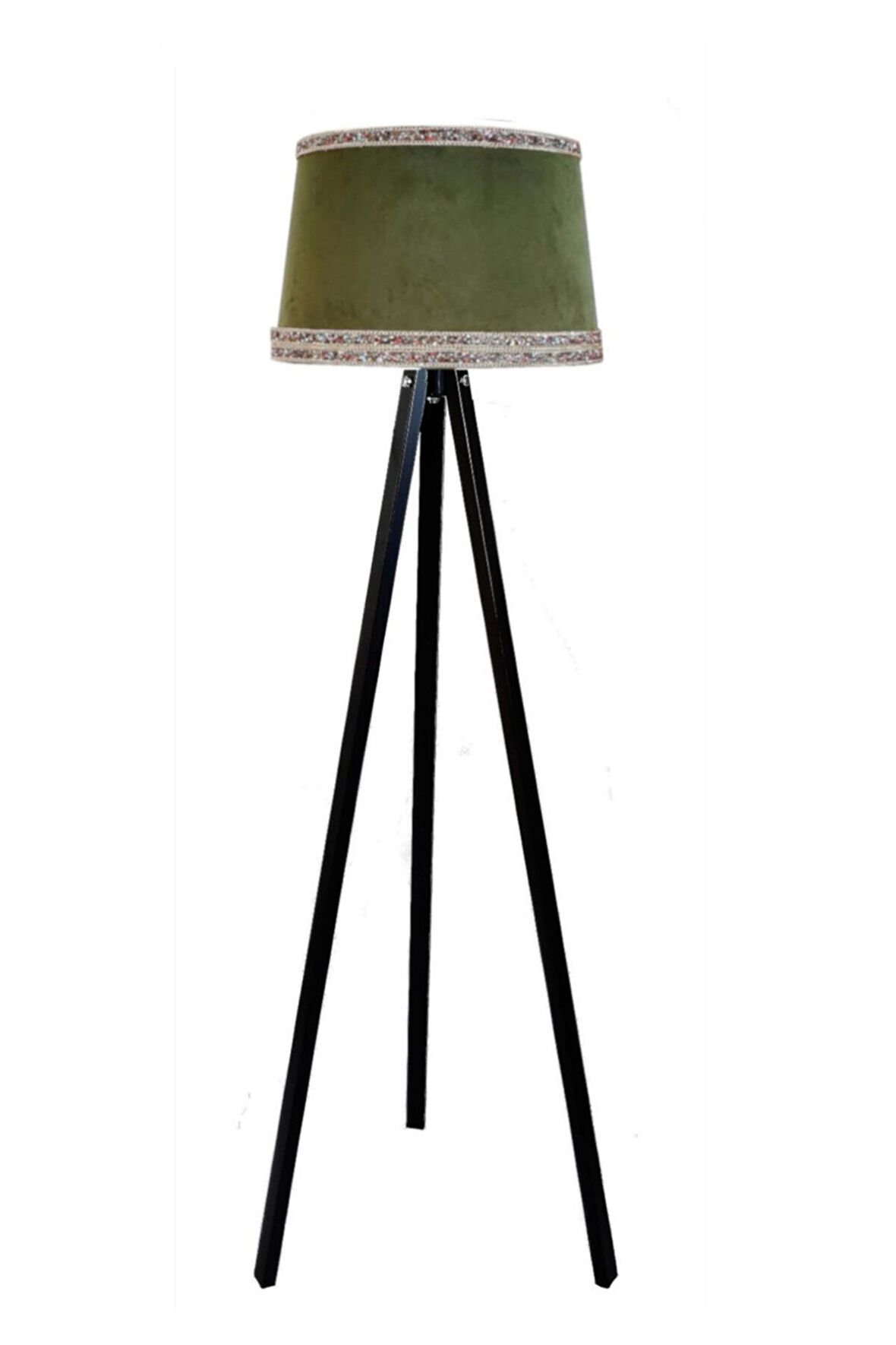 Hintişi Aks. Masif Tripod Lambader ( Yeşil/siyah Ayak)