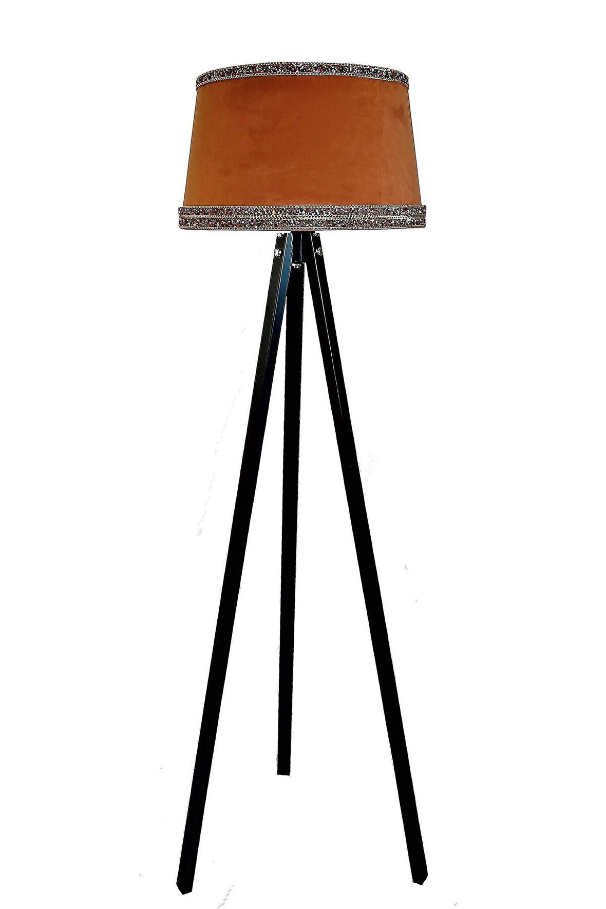 Hintişi Aks. Masif Tripod Lambader ( Kiremit/siyah Ayak)