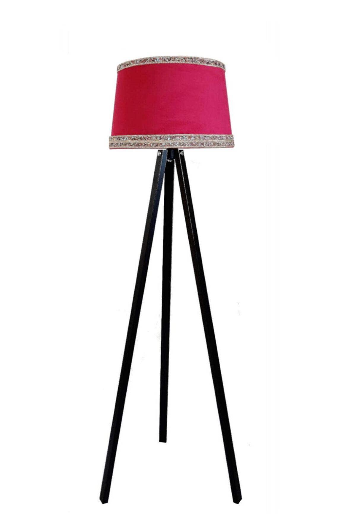 Hintişi Aks. Masif Tripod Lambader ( Bordo/siyah Ayak)