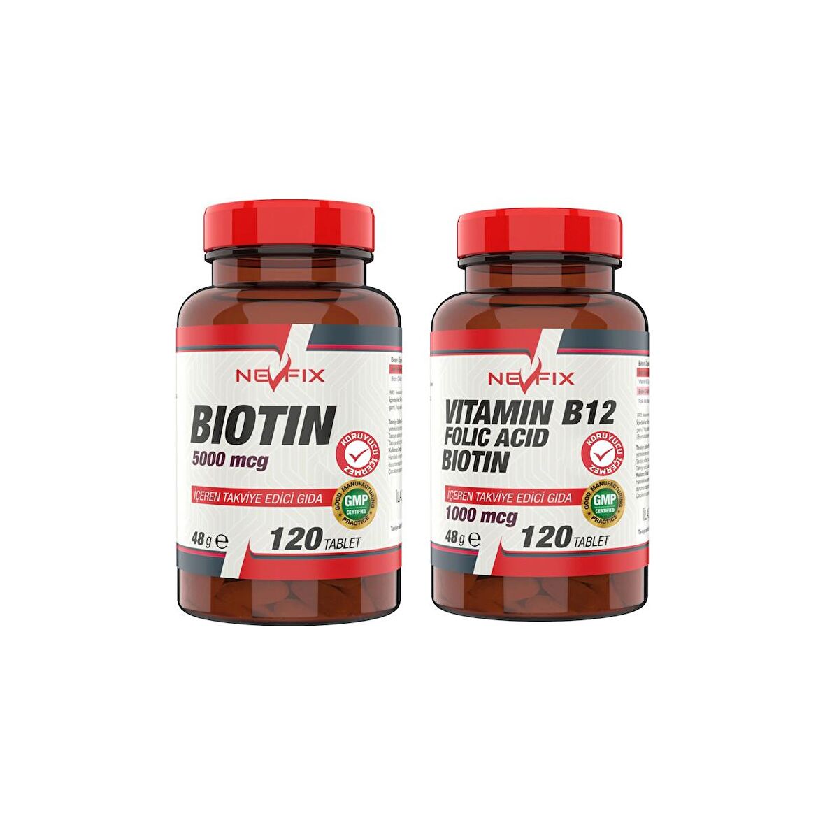 Nevfix B12 Folic Acid   Biotin 120 Tablet Biotin 5000 Mcg 120 Tablet