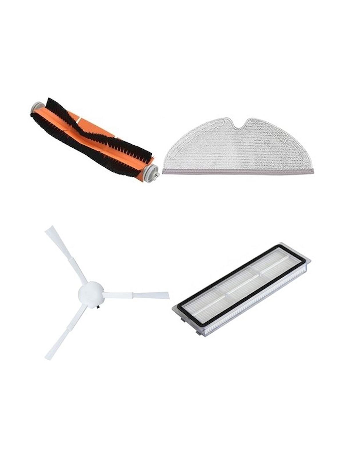 srfn ticaret Xiaomi Vacuum Mop 2 (STYTJ03ZHM) Uyumlu Akıllı Robot Süpürge 4 Parça Set