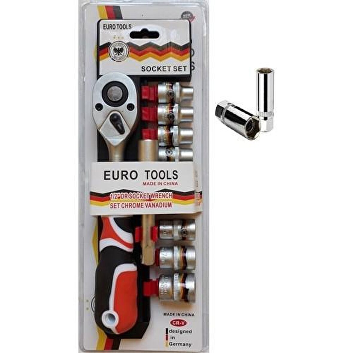 Lokma Takımı 11+1 Parça Cırcırlı Euro Tools Lokma Takımı 1/2