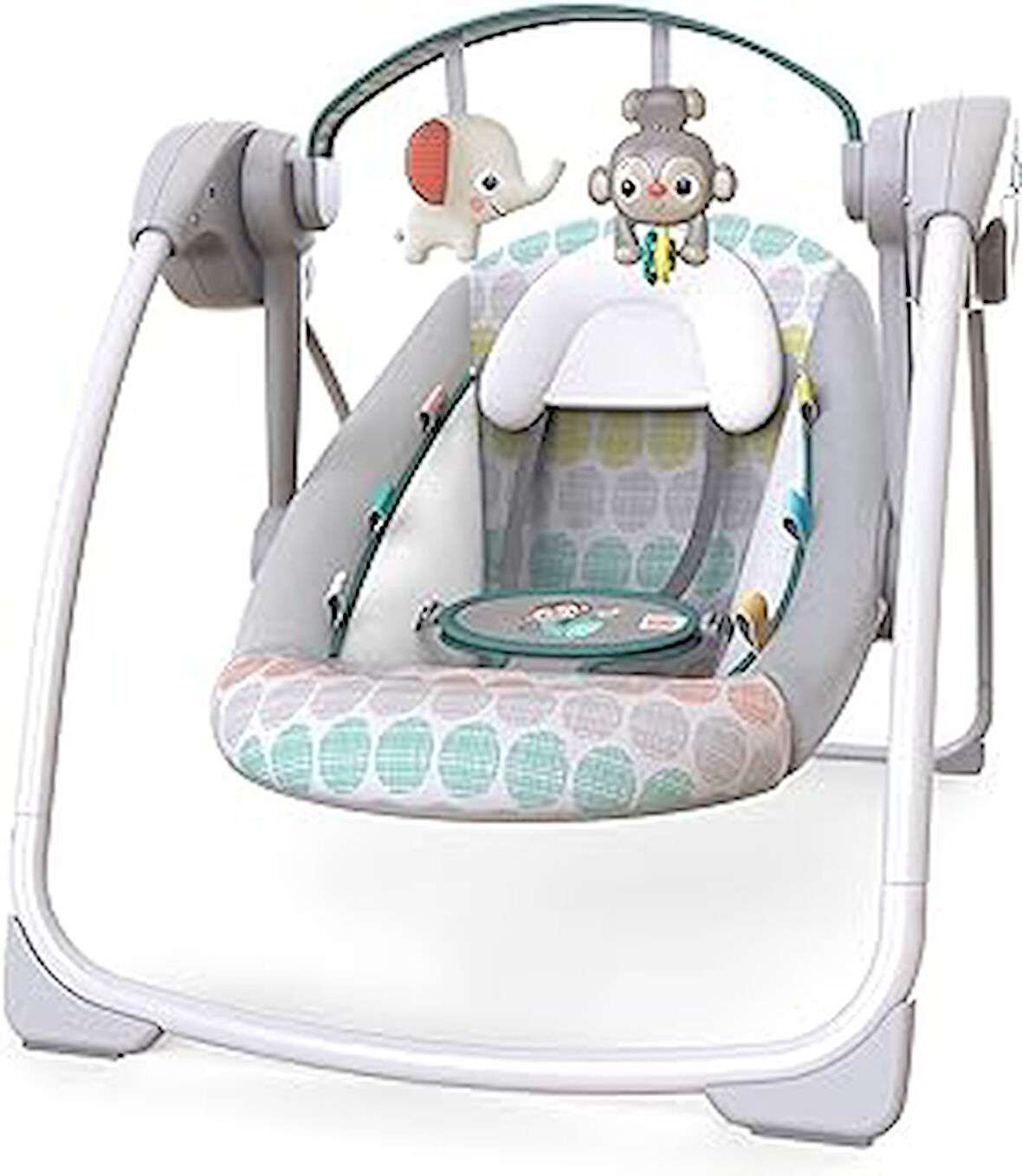 Bright Starts Bebek Salıncağı, Uyarlanabilir Hız, Kumaş Oyuncaklar, Müzik, Çıkarılabilir Oyuncak Barı, 0-9 Ay 3-9 kg ile Portatif Otomatik 6 Vitesli