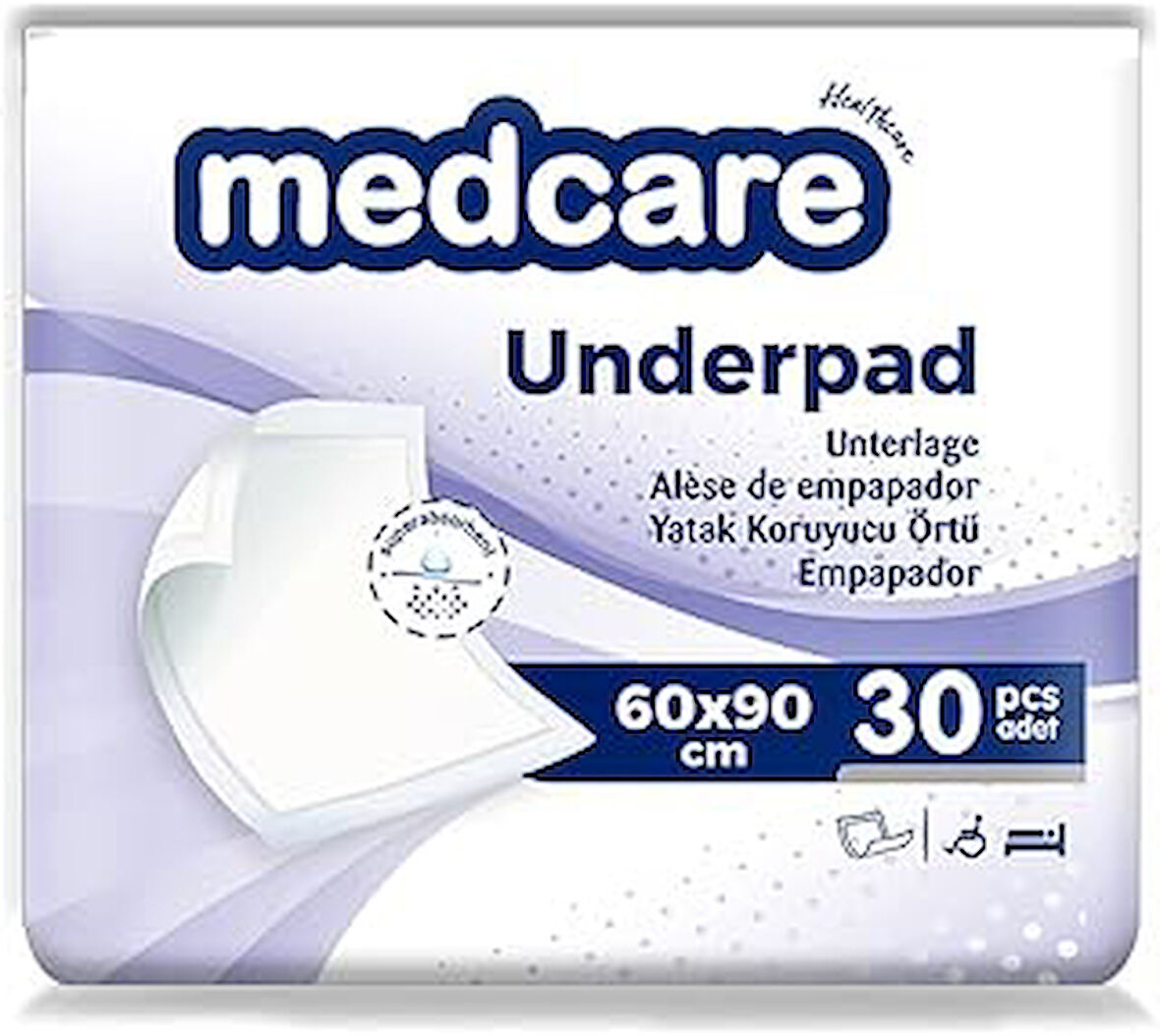 BLC GRUP MEDIKAL-MedCare Yatak Koruyucu Örtü 60x90cm 1 paket 30 adet