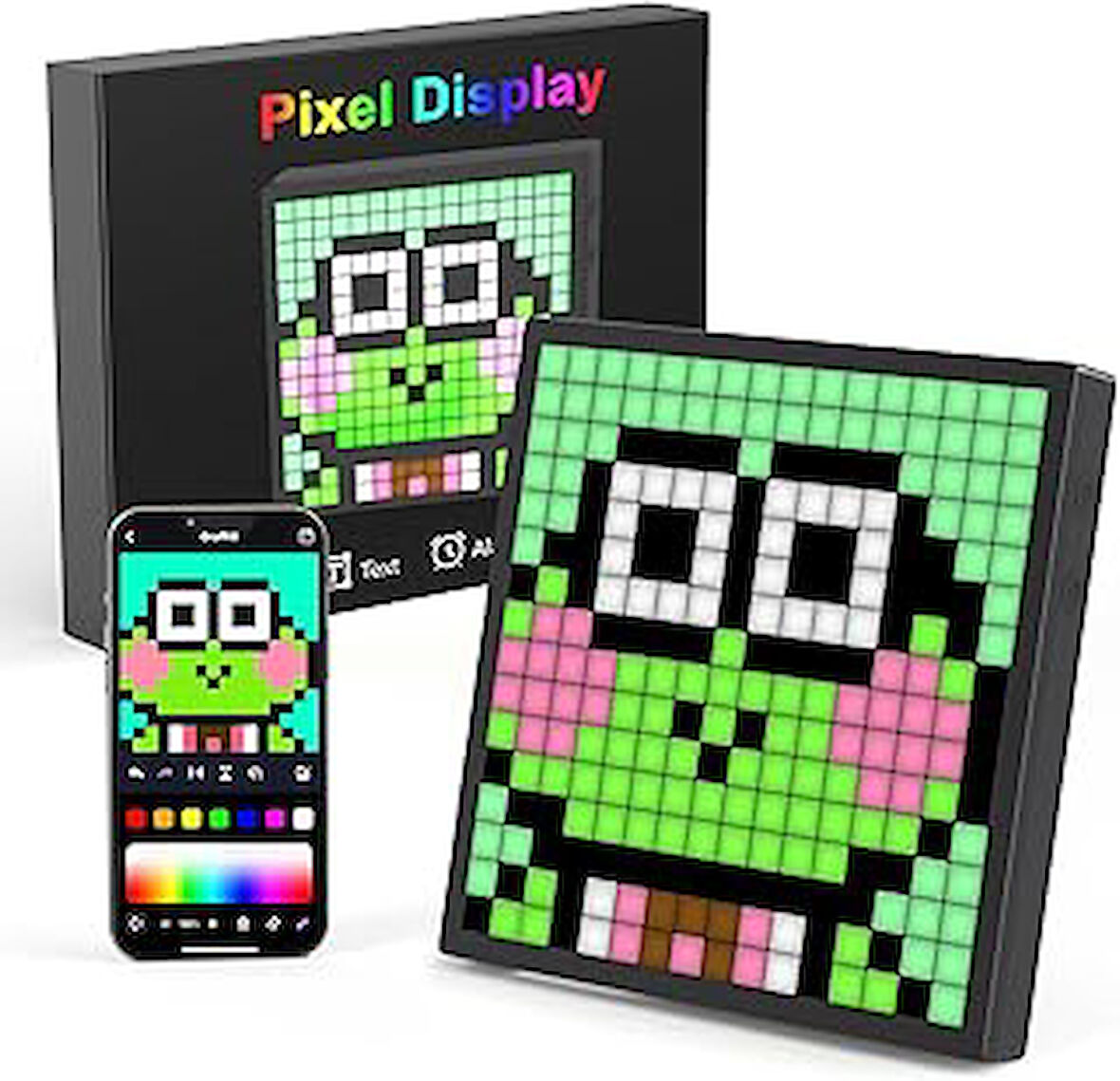 16x16 Pixel Art Animasyonlu RGB Dijital Resim Çerçevesi Odası Çalışma Masası Ofis için En Güzel Hediye 20cm x 20cm - App Kontrollü