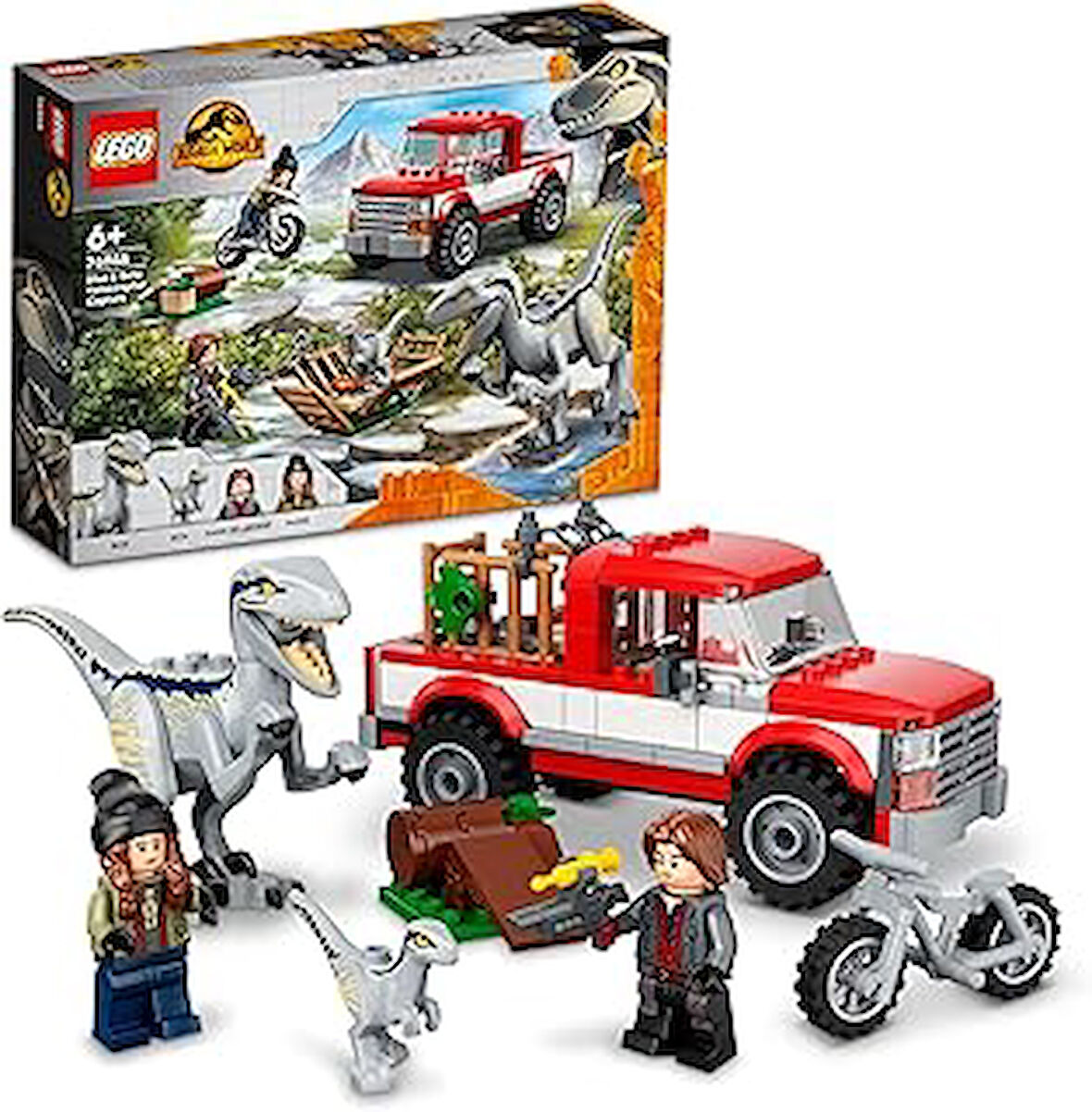 LEGO® Jurassic World Blue ve Beta Velociraptor Yakalama 76946-6 Yaş ve Üzeri Çocuklar için Dinozor Oyuncağı Yapım Seti