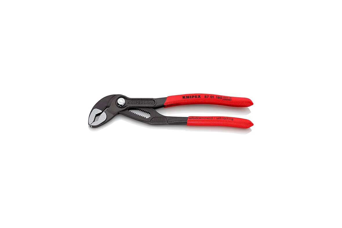 KNIPEX Cobra®, su pompası pensesi | Boru anahtarı, krom vanadyum, atramentize edilmiş pas koruması, 180 mm, 87 01 180