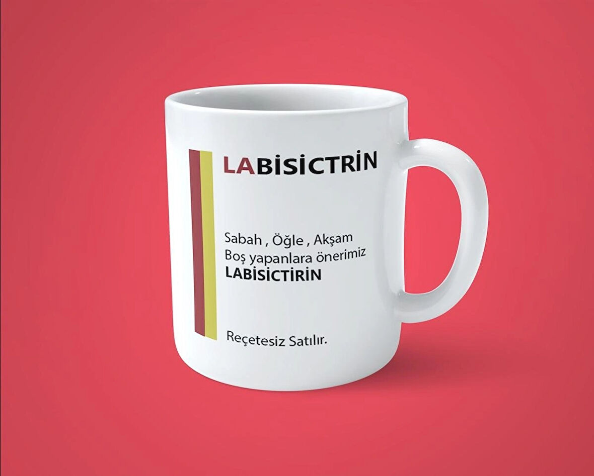 Labisictirin İlaç Baskılı Espirili Komik Kupa Bardak