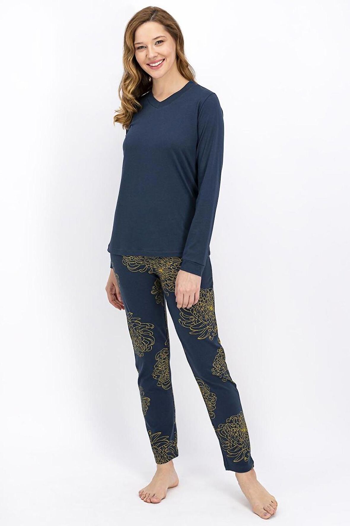Arnetta 922 Jasmine Mat İndigo Kadın Pijama Takımı