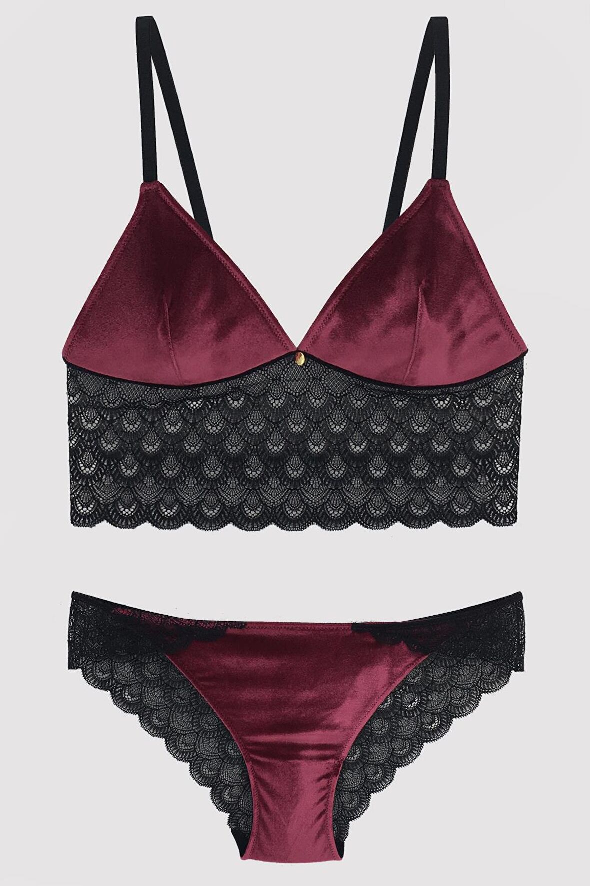 Pierre Cardin 4768 Garnet Süngerli Bralet Sütyen Takım
