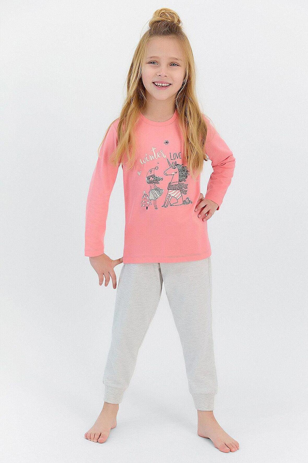 Roly Poly 2569 Garson Winter Love Kız Çocuk Uzun Kol Pijama Takımı