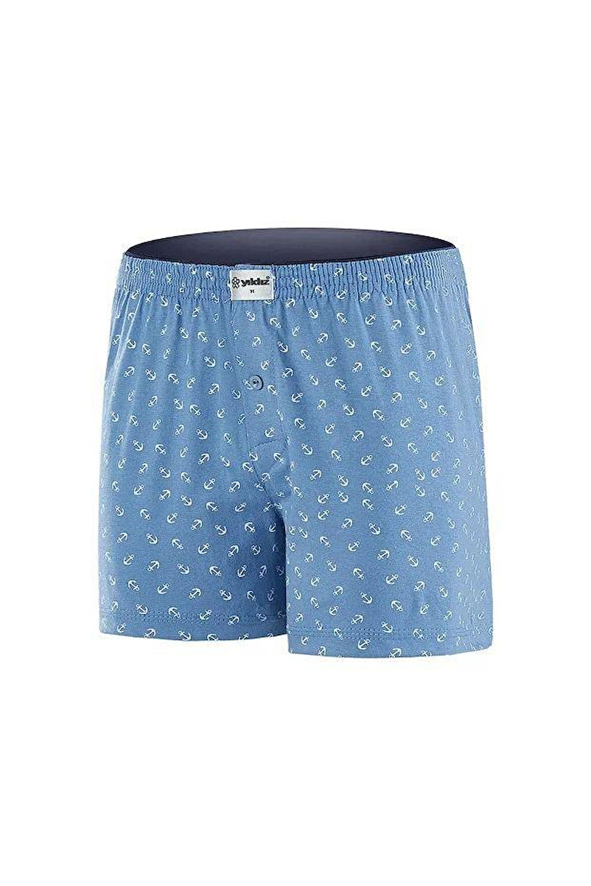 Yıldız 43 Erkek Çapa Desenli Penye Havlu Bel Rahat Düğmeli Boxer