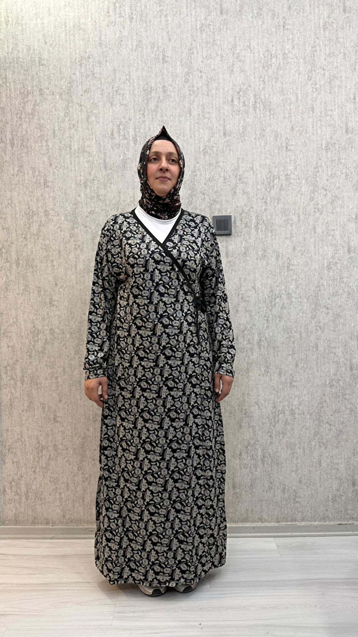 Gd Goldoremi 7 Kadın Viskon Pamuklu Bağlamalı Namaz Elbisesi