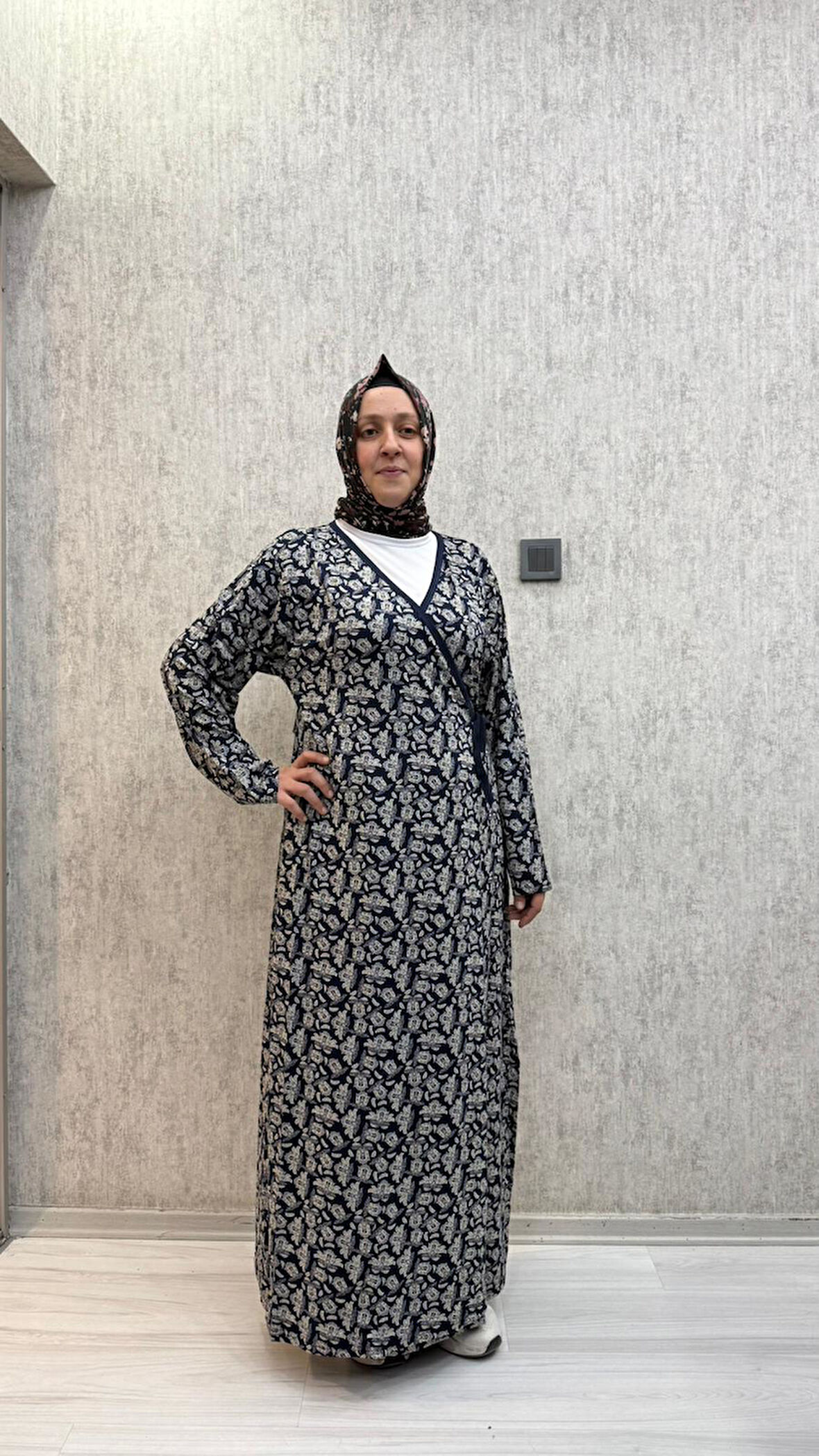 Gd Goldoremi 7 Kadın Viskon Pamuklu Bağlamalı Namaz Elbisesi