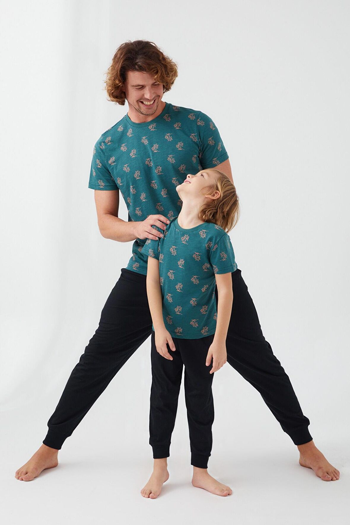 Arnetta 2504 Palm Tree Erkek Kısa Kol Pijama Takım