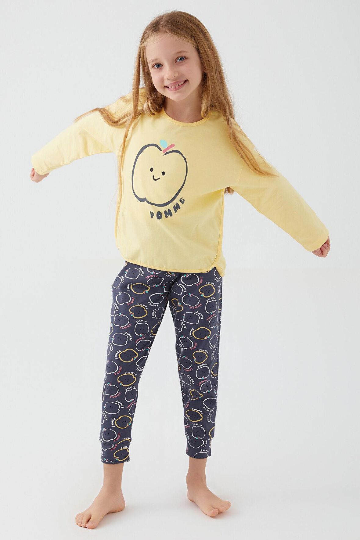 Roly Poly 3063 Pomme Apple Kız Çocuk Uzun Kol Pijama Takım