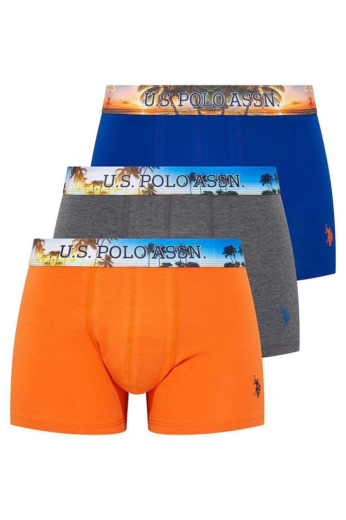 80434 Erkek Saks Antrasit Turuncu 3 Lü Boxer