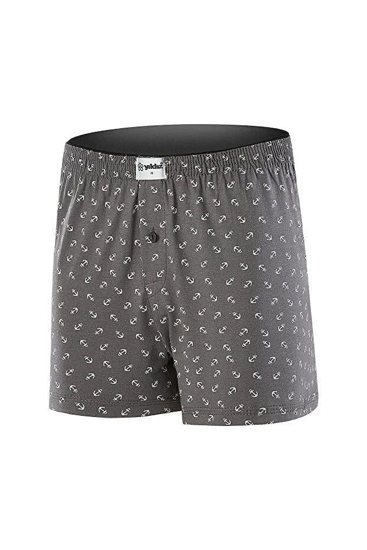 Yıldız 43 Erkek Çapa Desenli Penye Havlu Bel Rahat Düğmeli Boxer