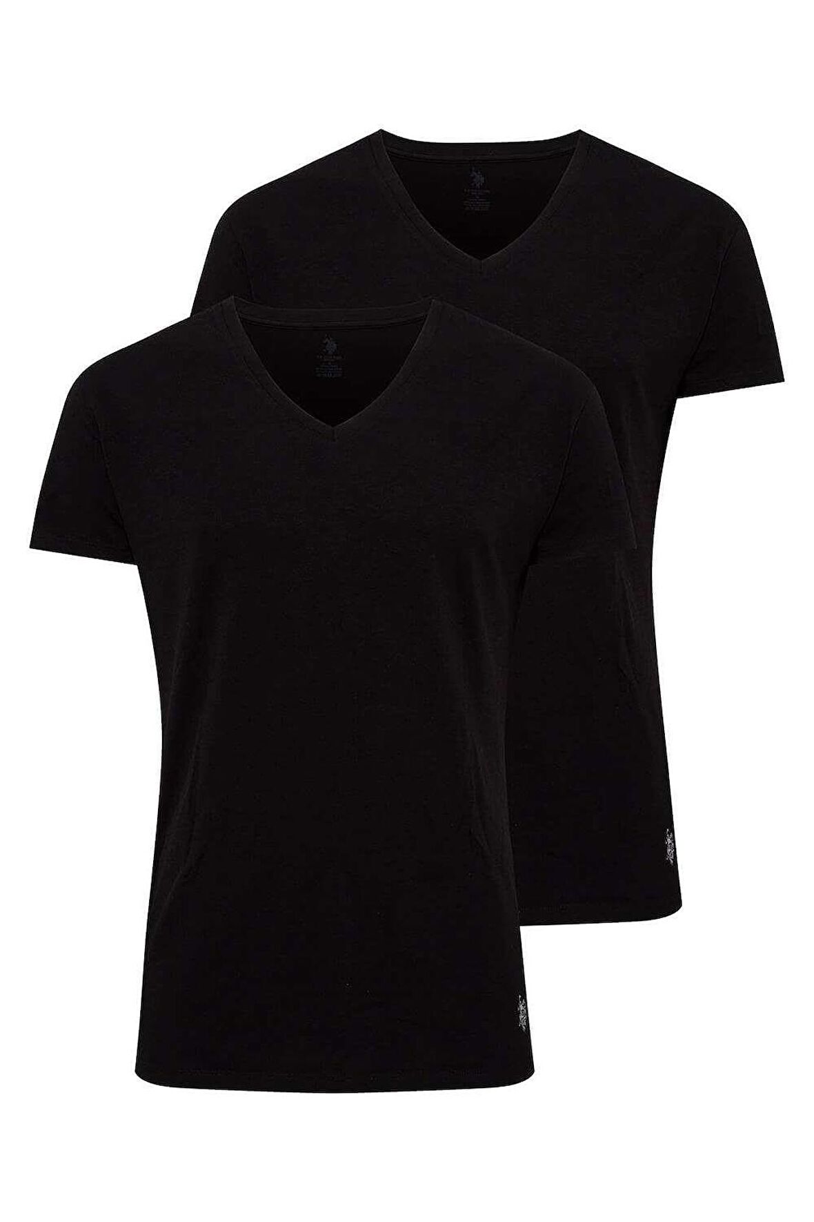 U.S. Polo Assn. 80194 Erkek 2'li V Yaka Kısa Kol Atlet