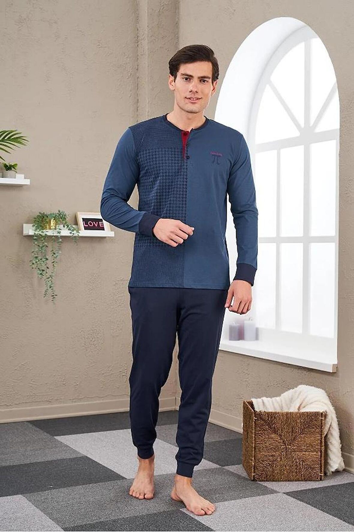 Pjs 23706 Erkek Patlı Baskılı Pijama Takım