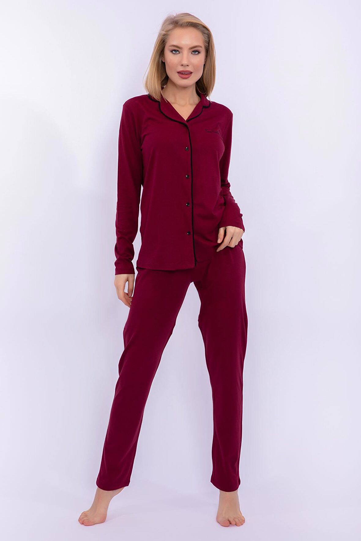 Pierre Cardin 7717 Kadın Boydan Patlı Pijama Takım