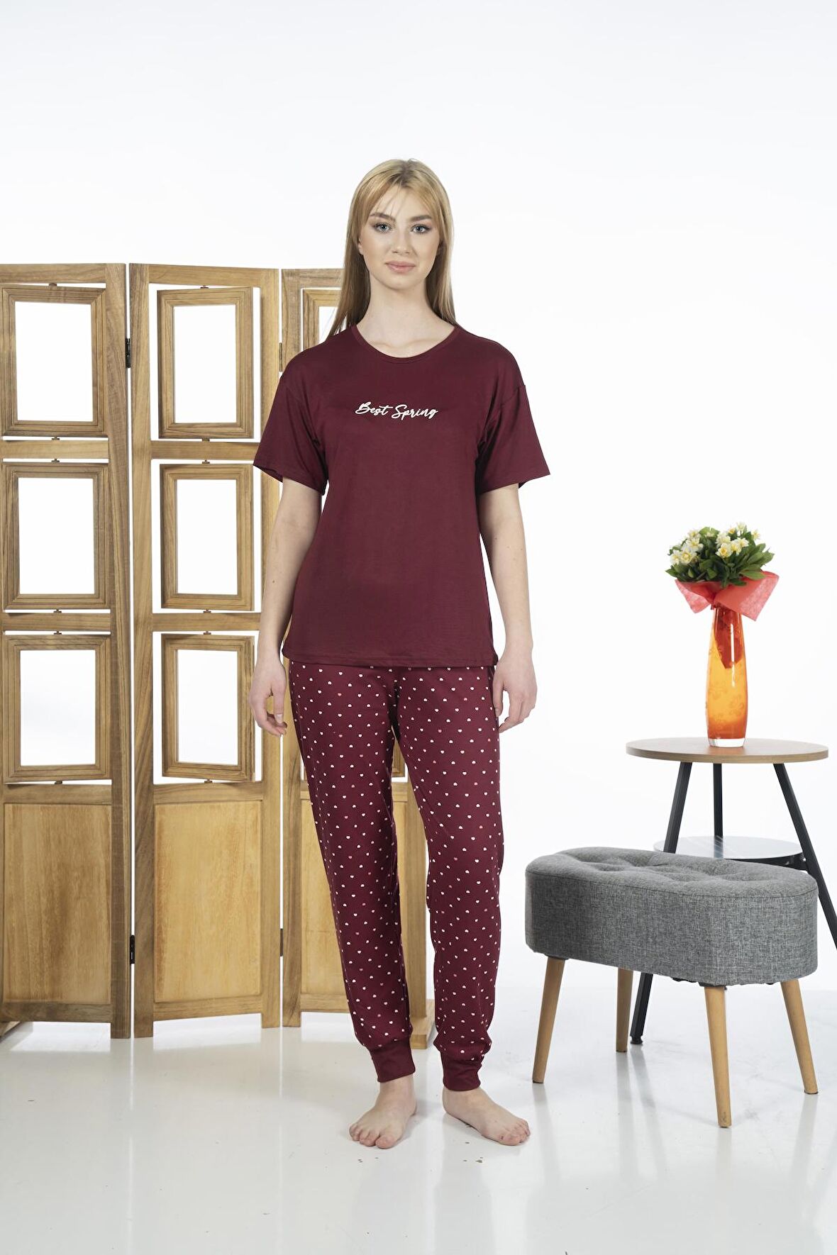 Estiva 24136 Kadın Kısa Kollu Yazlık Penye Pijama Takımı