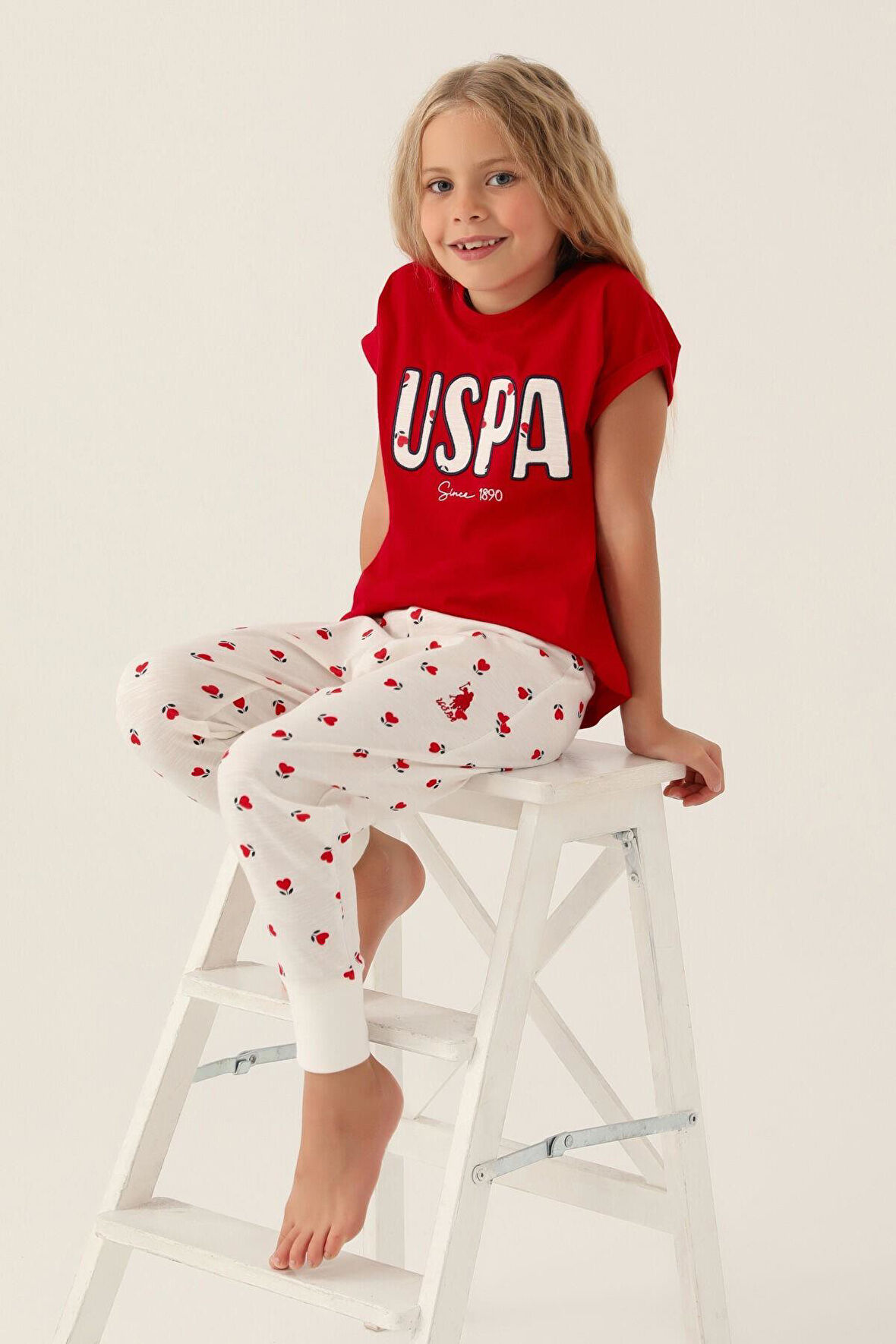 . 1834 Lisanslı Text Printed Kız Çocuk Pijama Takımı
