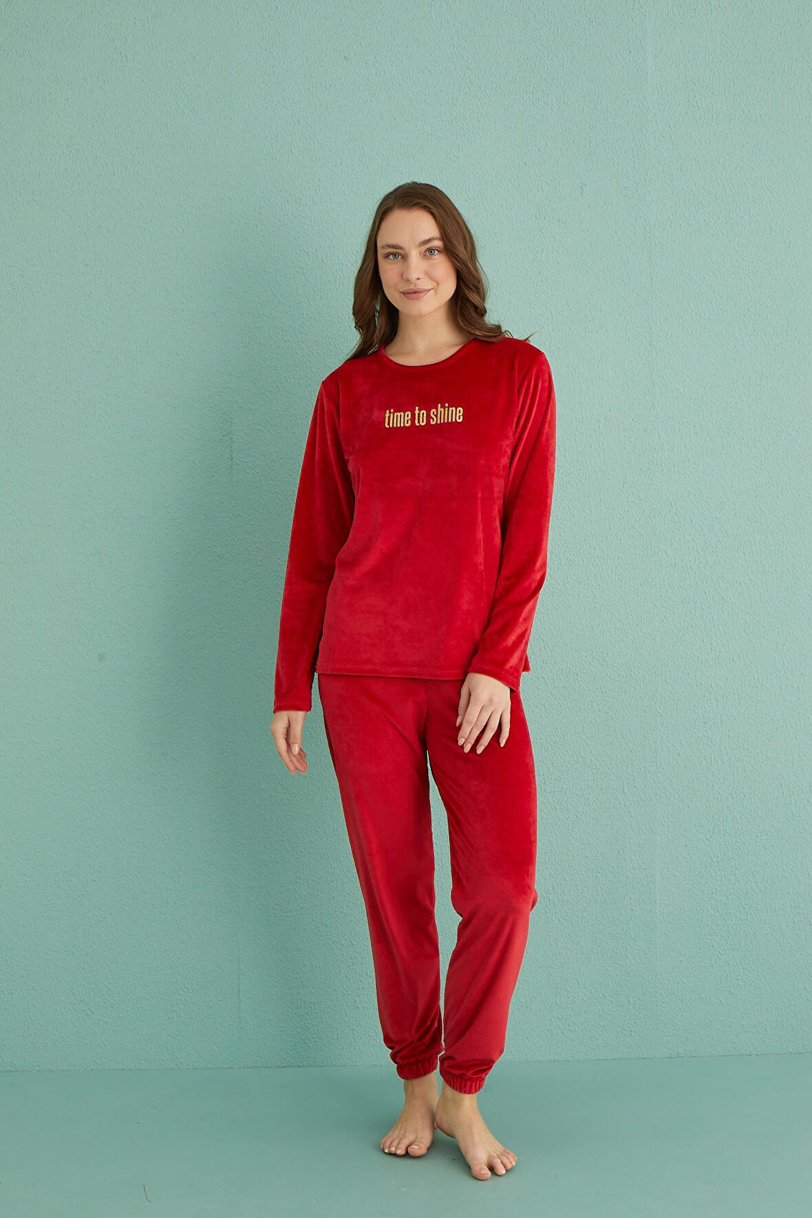 Gd Goldoremi 13164-20 Kadın Time To Shine Kadife Pijama Takım