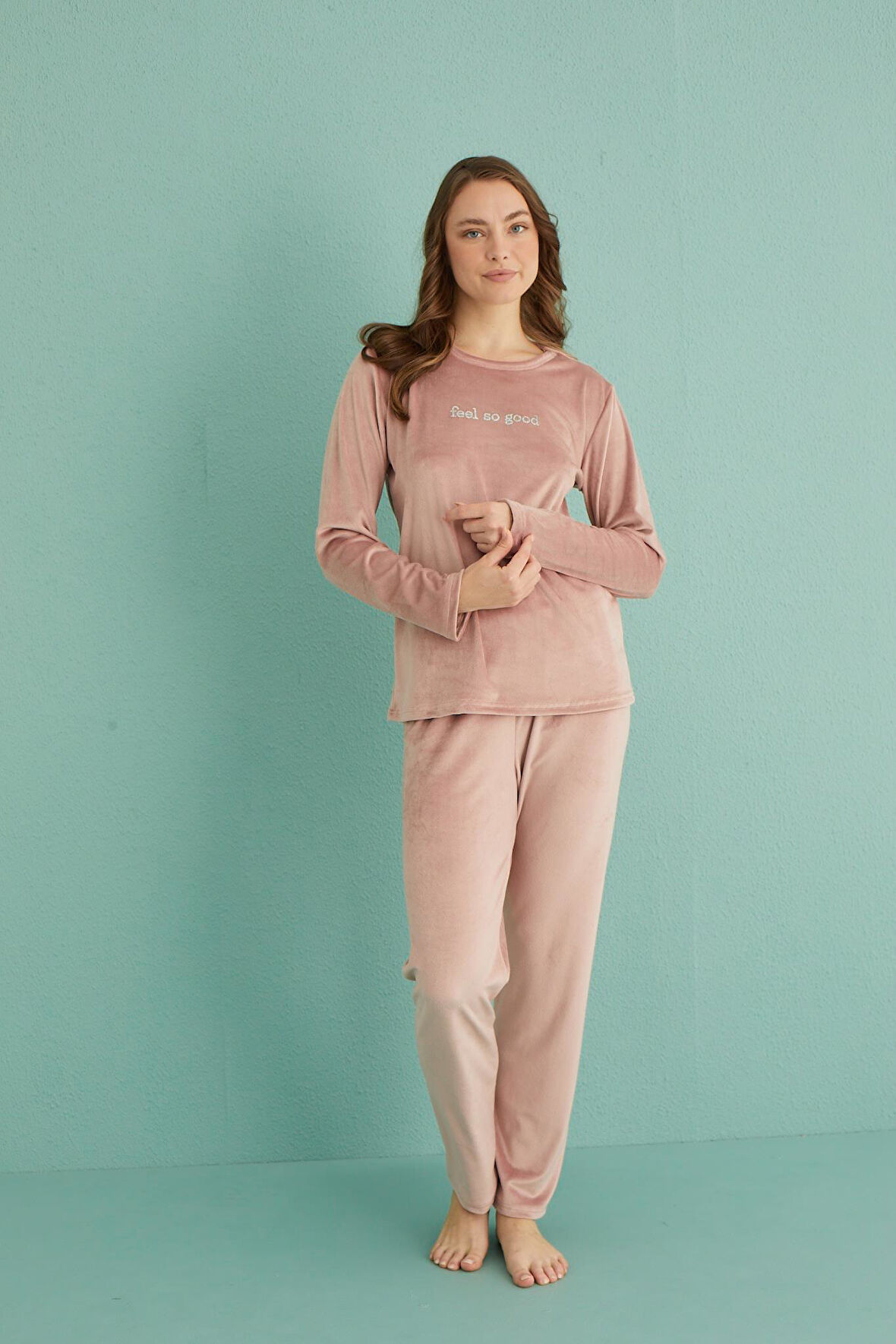 Gd Goldoremi 13166-8 Kadın Feel So Good Kadife Pijama Takım