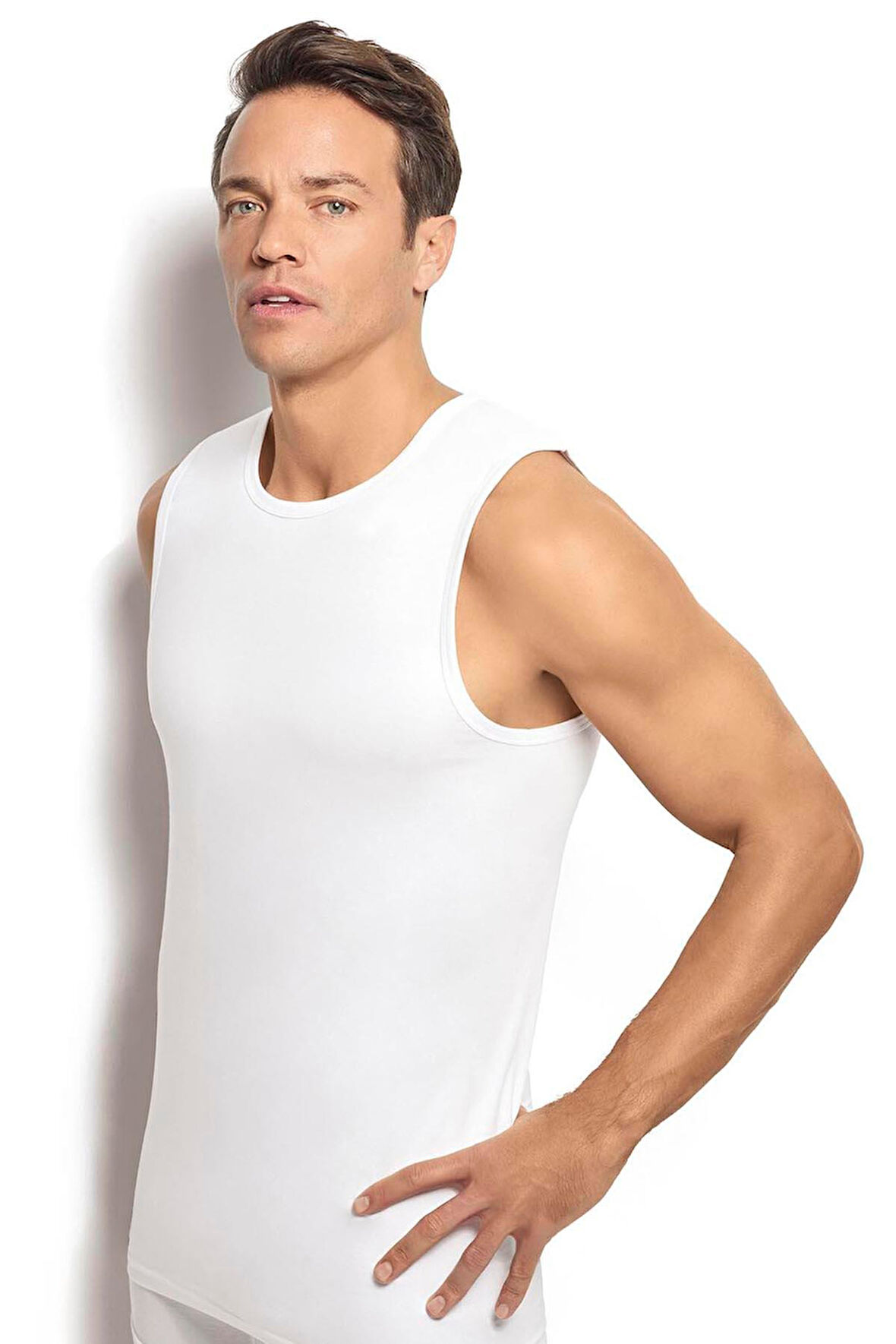 Jiber 126 1 Adet Erkek Pamuklu Beyaz Sıfır Kol Atlet