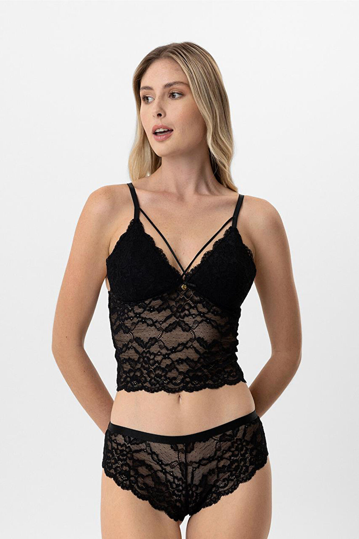 Pierre Cardin Lingerie Kadın Balensiz Dantelli Pedli Sütyen Takımı