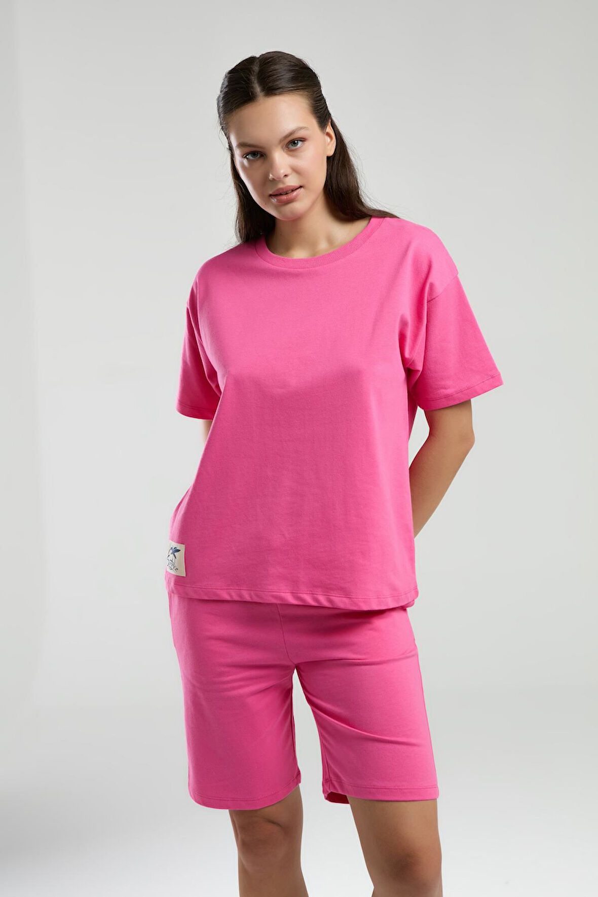 Roly Poly Kadın Bisiklet Yaka Kısa Kollu Bermuda Şortlu Pijama Takım