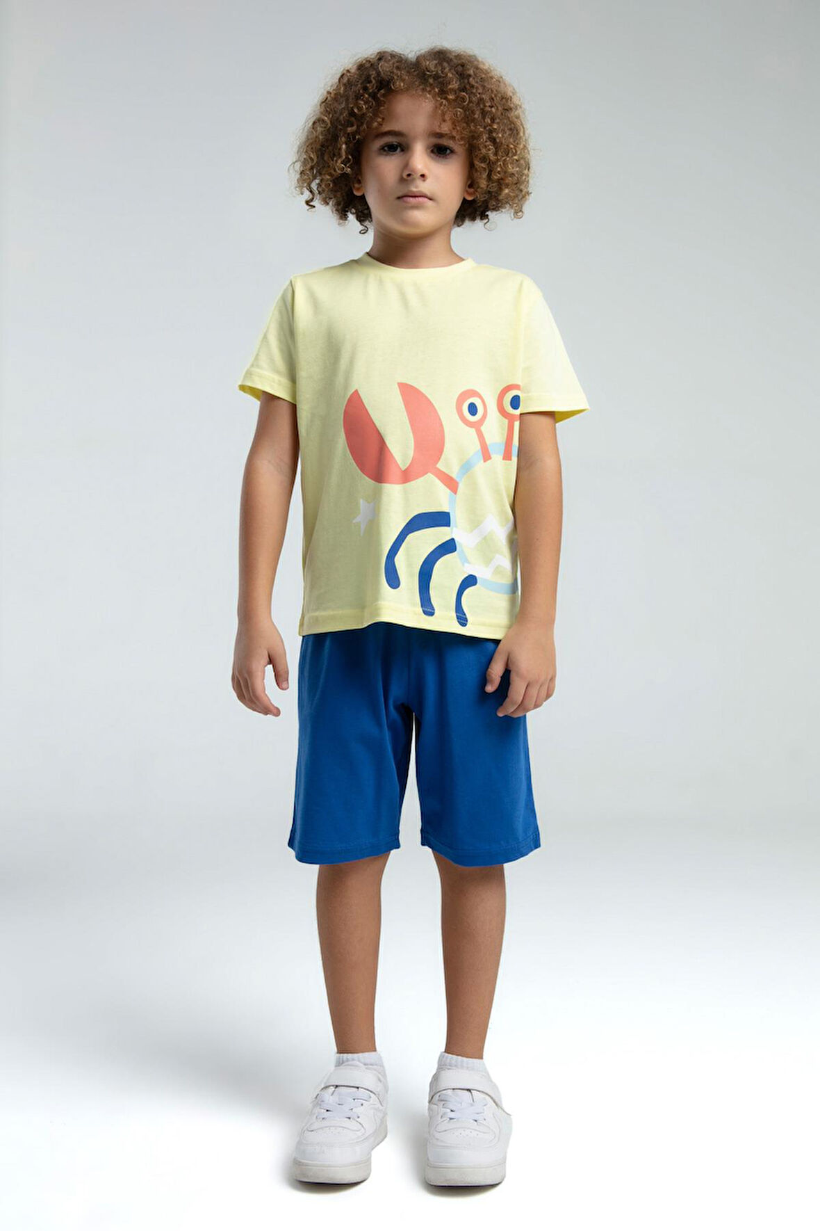 Roly Poly Crab Erkek Çocuk Regular Kalıp Kısa Kol Bermuda Şortlu Pijama Takım