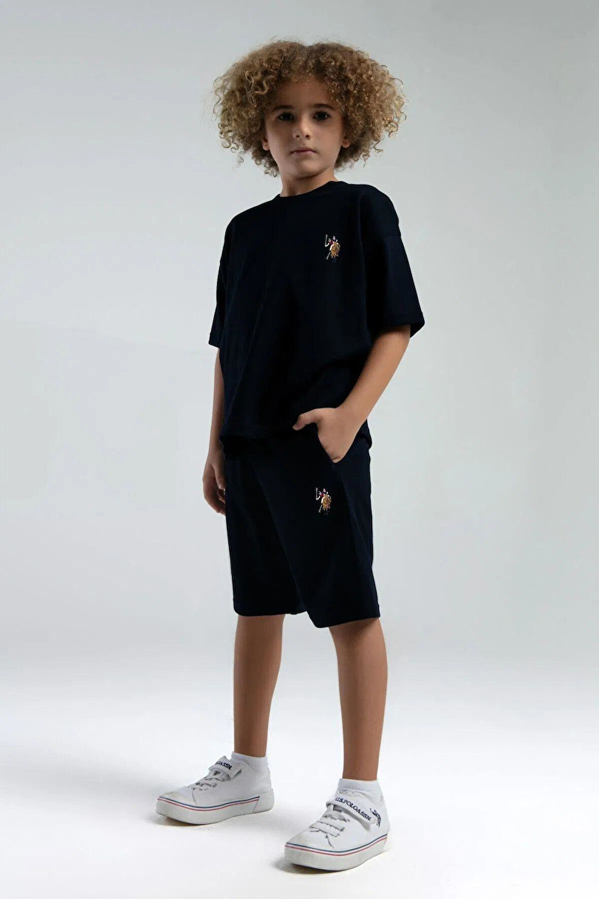 U.S. Polo Assn. 2119 Garson Erkek Çocuk Logolu Bisiklet Yaka Kısa Kollu Şortlu Pijama Takım