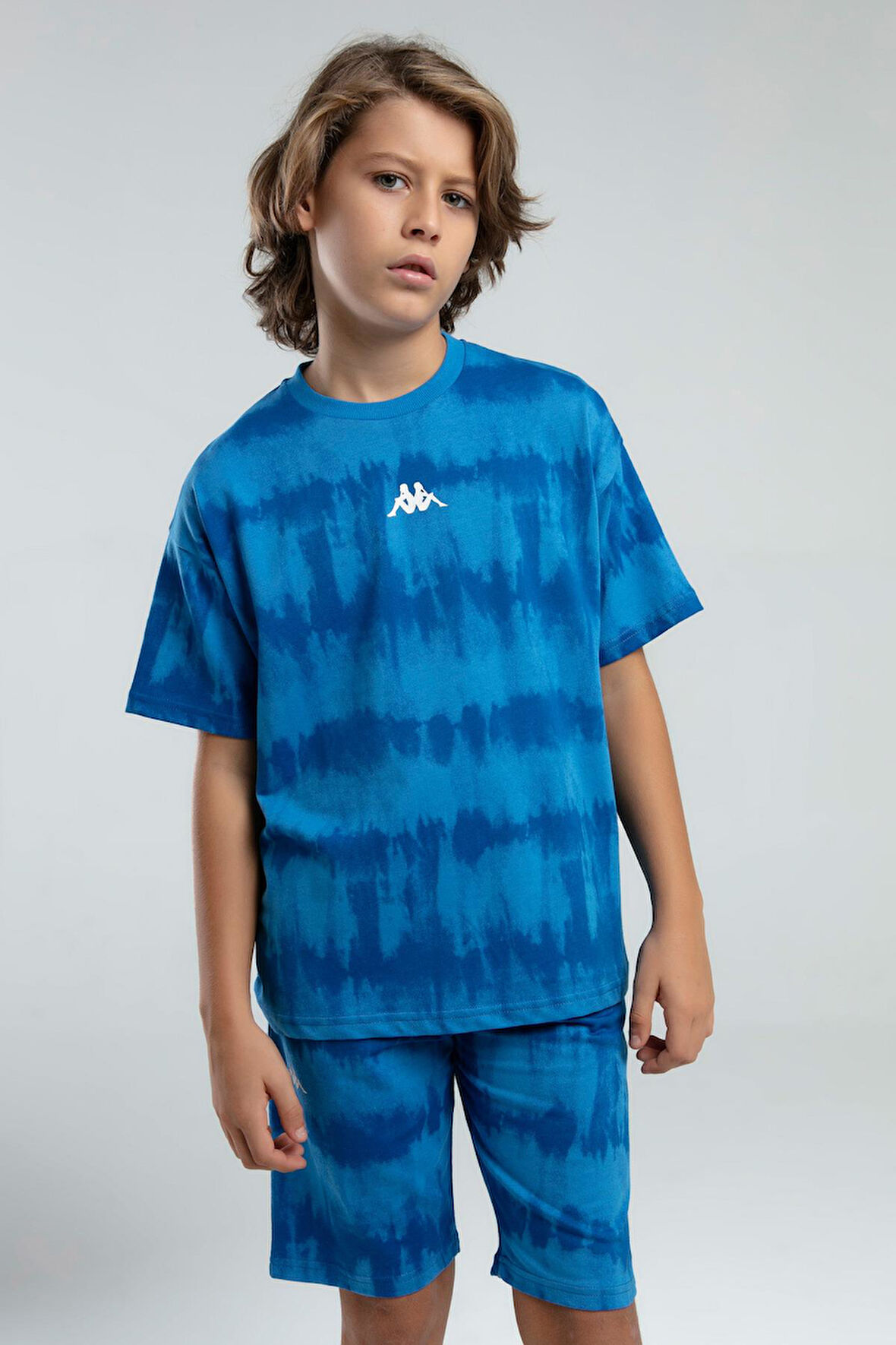 Kappa 332924 Erkek Çocuk Tie-Dye Desen Şortlu Bermuda Pijama Takım