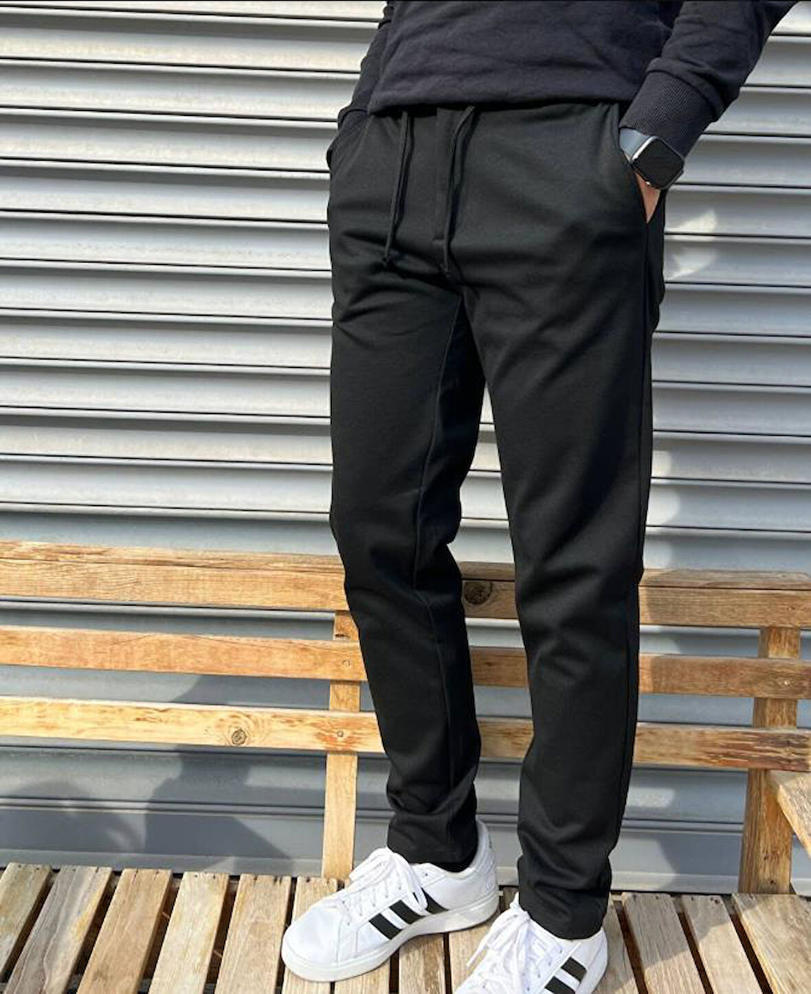 Erkek Jakarlı Çelik Örme Rahat Jogger Pantolon