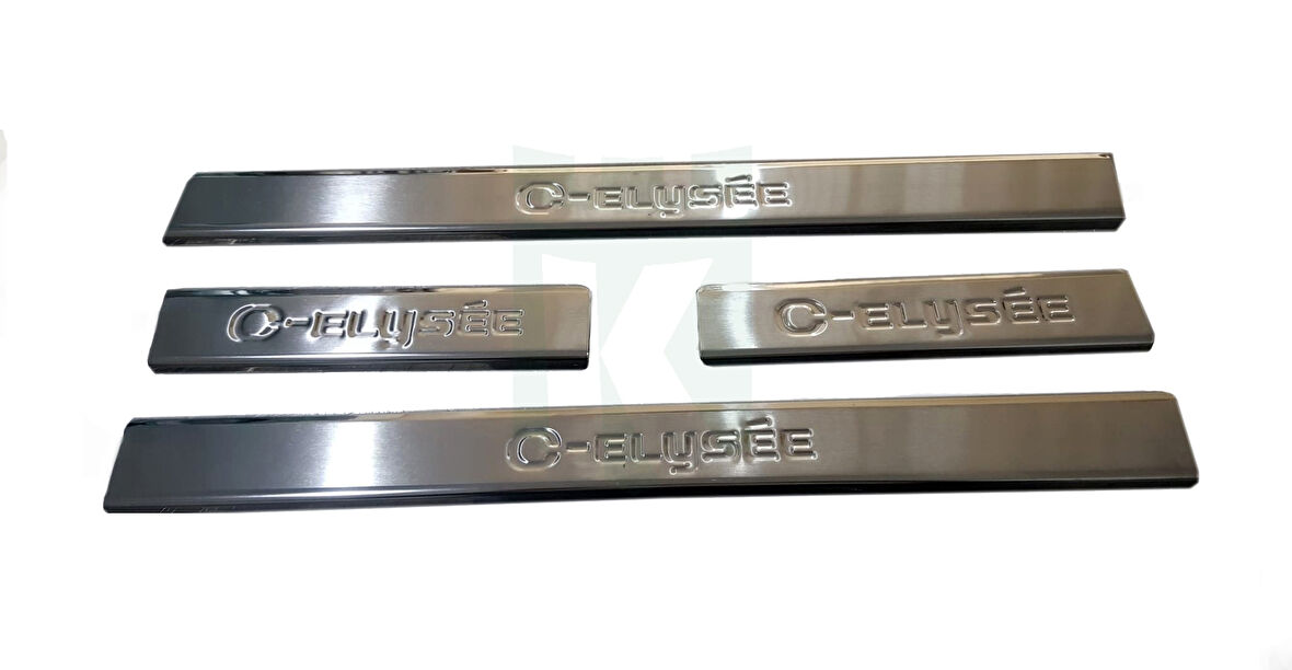 Citroen C-Elysee Kapı Eşiği Krom 4 Parça SD 2012 Ve Sonrası Modeller İçin