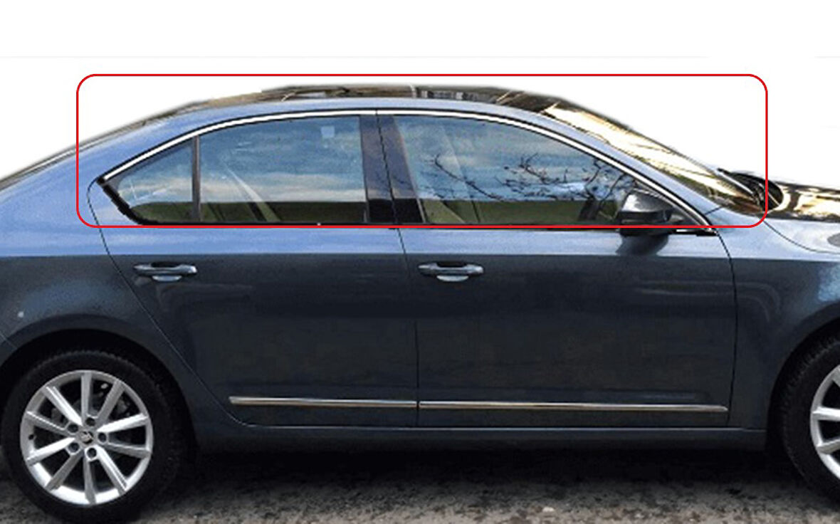 Cam Üst Çerçeve Krom Üst Kalite 4 Parça Octavia-3 A7 SD 2013 Ve Sonrası Modeller İçin