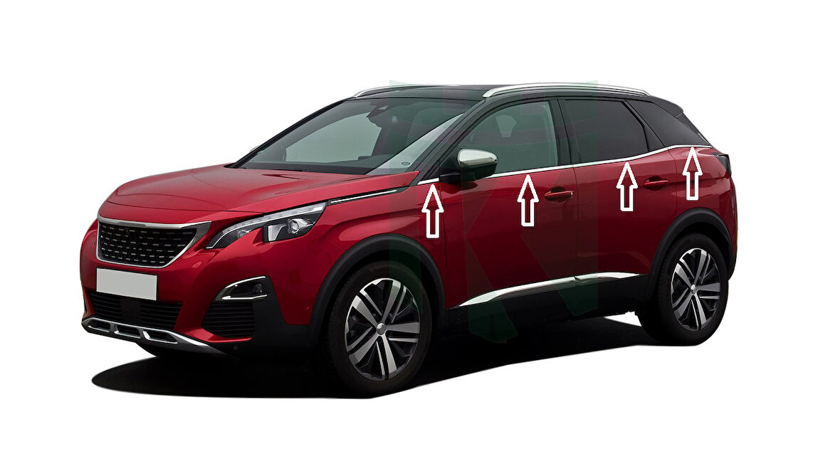 Cam Çıtaları Krom 8 Parça 3008 SUV 2016 Ve Sonrası Modeller İçin